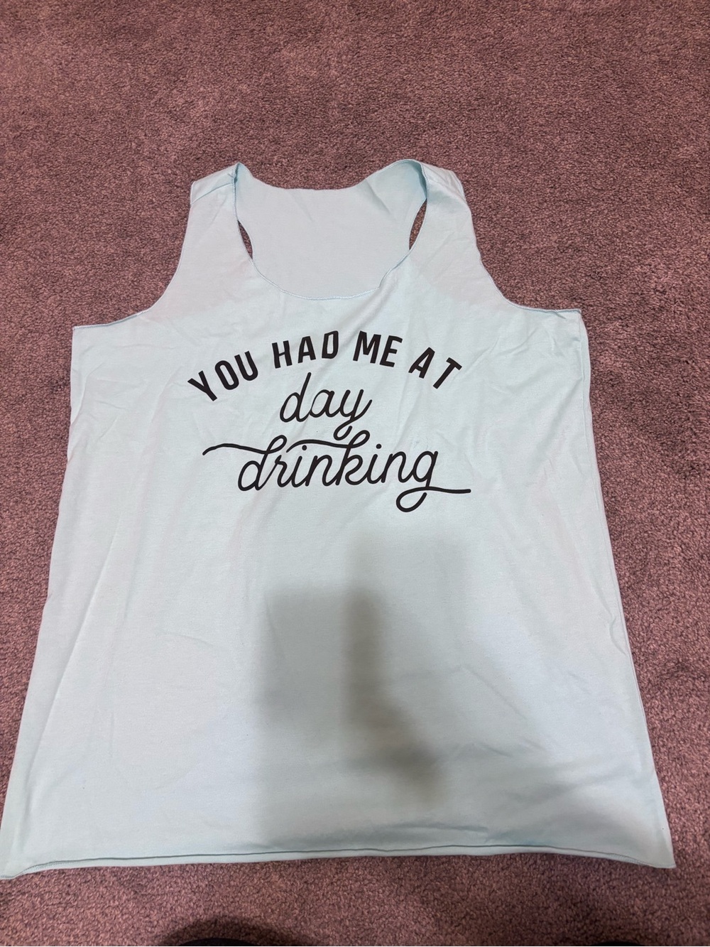 Light Blue 'You Had Me At Day Drinking' Tank Top Size 2XL